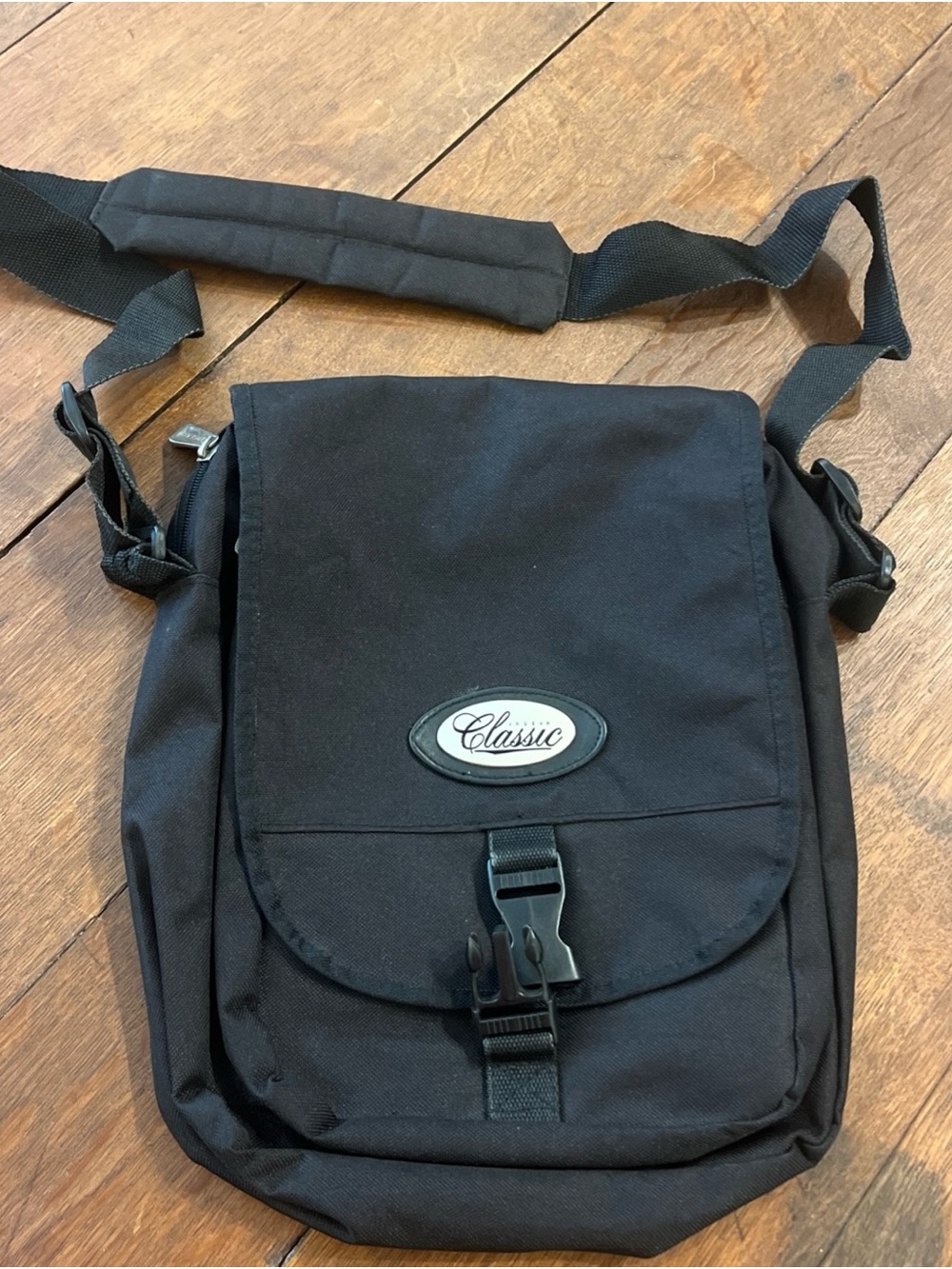 Classic Black Messenger Shoulder Bag Unisex